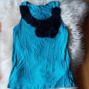 Pins & Needles Blue Sleeveless Ruffled Tank Top